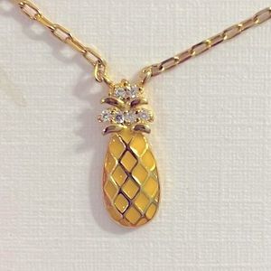 🍍 14K Flash Gold Plated ‘Diamond’ Pave Studded Pineapple Necklace | Dakota Ray